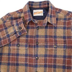 Freenote Cloth Shirt Jacket Mens Small Cotton Long Sleeve Plaid Made in USA